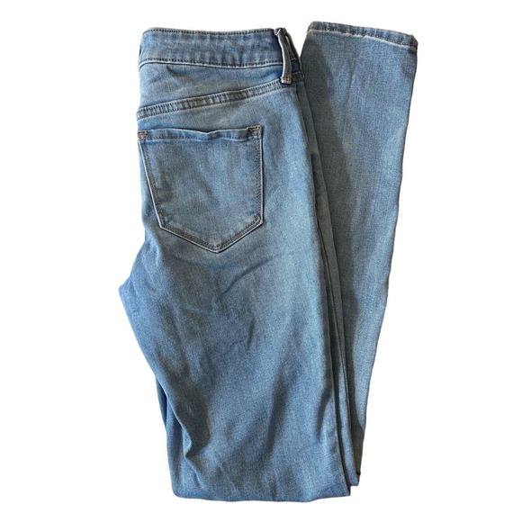 Old Navy Pop Icon Skinny Jeans‎ Women Size 4 Long Blue Light Wash Distressed W28 - Picture 5 of 12